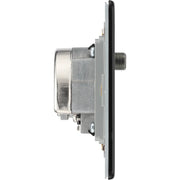BG Electrical Flatplate Screwless Matt Black - Quadplex 2 x sat, BT outlet and co-ax returned - screened