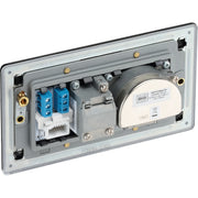 BG Electrical Flatplate Screwless Matt Black - Triplex with BT outlet and co-axial return - screened