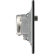 BG Electrical Flatplate Screwless Matt Black - Triplex with BT outlet and co-axial return - screened