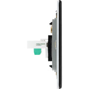 BG Electrical Flatplate Screwless Matt Black - Single, RJ11 telephone socket