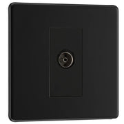 BG Electrical Flatplate Screwless Matt Black - Single isolated, co-axial