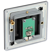 BG Electrical Flatplate Screwless Matt Black - Single isolated, co-axial