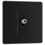 BG Electrical Flatplate Screwless Matt Black - Single satellite
