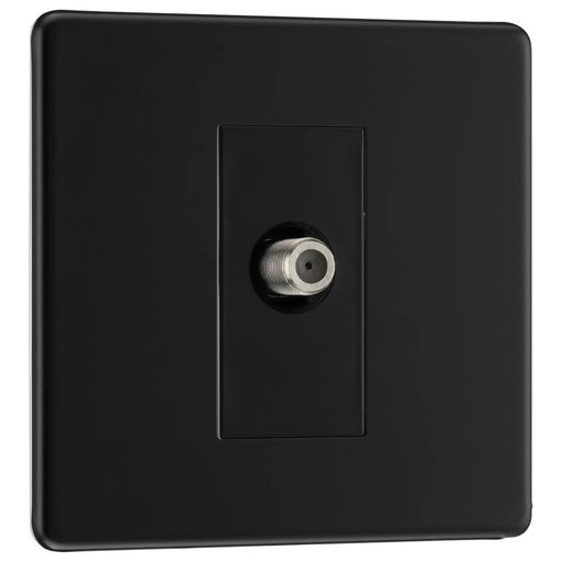 BG Electrical Flatplate Screwless Matt Black - Single satellite