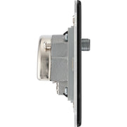 BG Electrical Flatplate Screwless Matt Black - Triple TV/FM/SAT triplex - screened