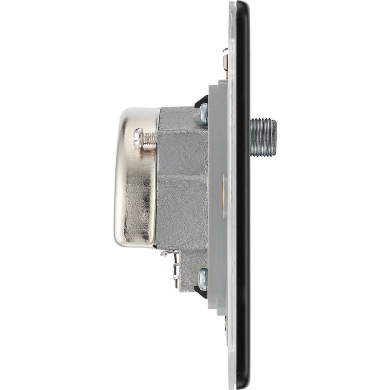 BG Electrical Flatplate Screwless Matt Black - Triple TV/FM/SAT triplex - screened