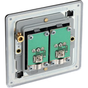 BG Electrical Flatplate Screwless Matt Black - Double isolated, co-axial