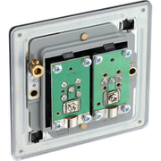 BG Electrical Flatplate Screwless Matt Black - Double satellite and co-axial