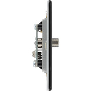 BG Electrical Flatplate Screwless Matt Black - Double satellite and co-axial