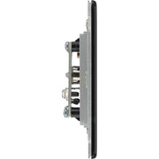 BG Electrical Flatplate Screwless Matt Black - Double, TV/FM