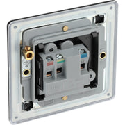 BG Electrical Flatplate Screwless Matt Black - 2A, Single, unswitched, round pin