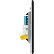 BG Electrical Flatplate Screwless Matt Black - Double telephone socket, master