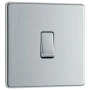 BG Electrical Flatplate Screwless Polished Chrome - Single, 2 way switch