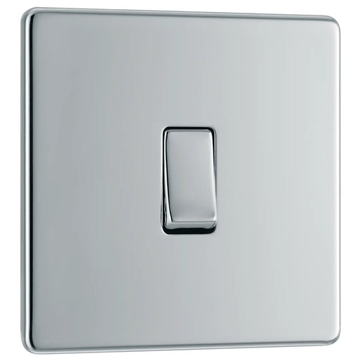 BG Electrical Flatplate Screwless Polished Chrome - Single, 2 way switch