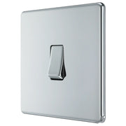 BG Electrical Flatplate Screwless Polished Chrome - Single, 2 way switch