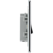 BG Electrical Flatplate Screwless Polished Chrome - Single, 2 way switch