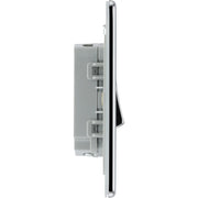 BG Electrical Flatplate Screwless Polished Chrome - Double, 2 way switch