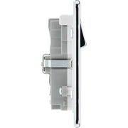 BG Electrical Flatplate Screwless Polished Chrome - Double switched single pole, with USB A + C (22W)