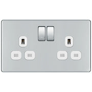 BG Electrical Flatplate Screwless Polished Chrome - Double switched, double pole