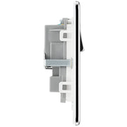 BG Electrical Flatplate Screwless Polished Chrome - Double switched, double pole