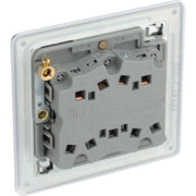 BG Electrical Flatplate Screwless Polished Chrome - Triple, 2 way switch