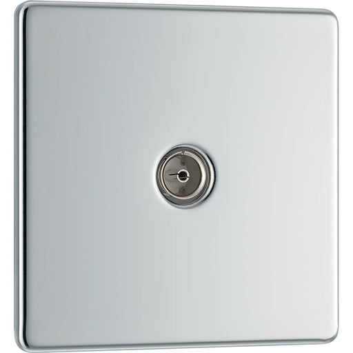 BG Electrical Flatplate Screwless Polished Chrome - Single, co-axial