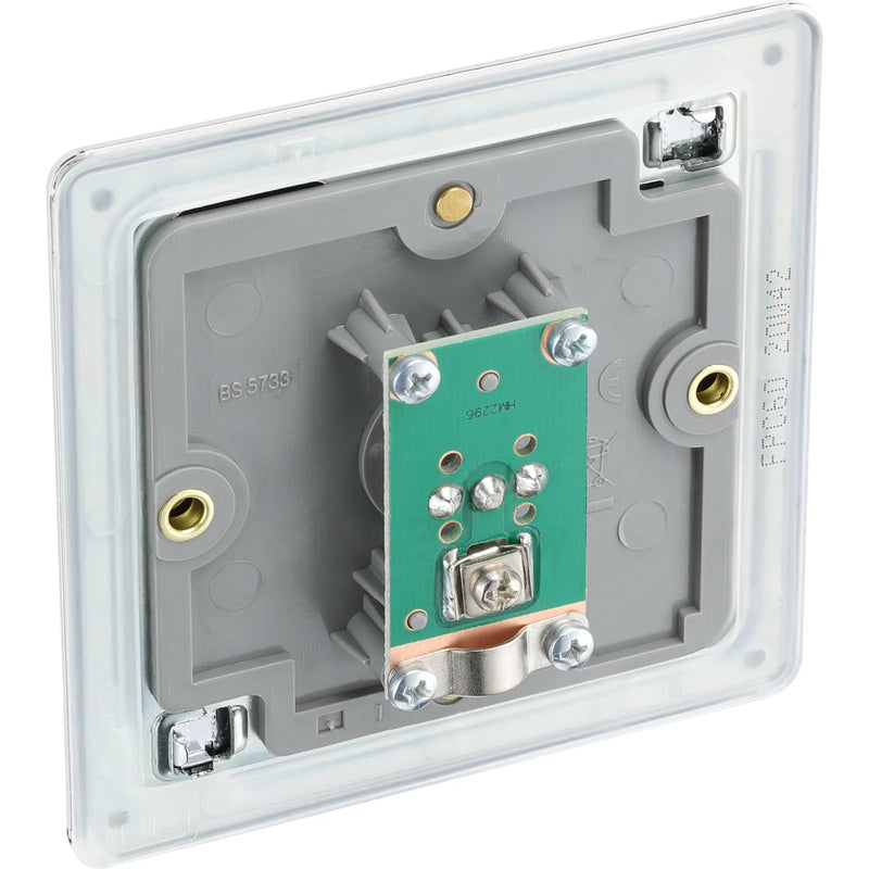 BG Electrical Flatplate Screwless Polished Chrome - Single, co-axial