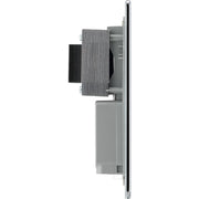 BG Electrical Flatplate Screwless Polished Chrome - 115/240V dual voltage shaver socket