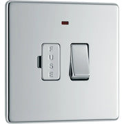 BG Electrical Flatplate Screwless Polished Chrome - Switched and fused with indicator