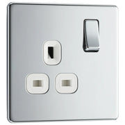 BG Electrical Flatplate Screwless Polished Chrome - Single switched, double pole
