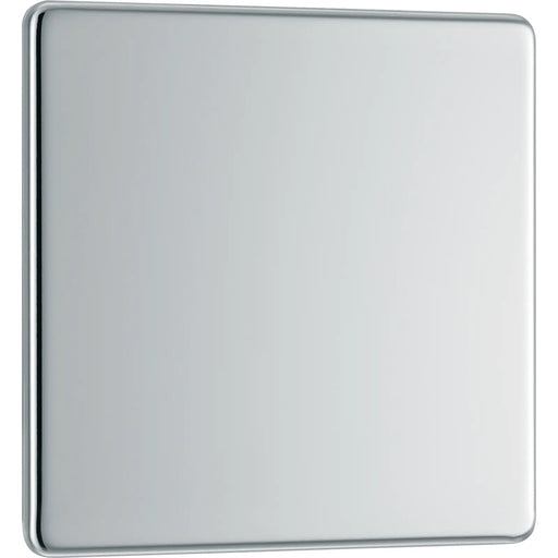 BG Electrical Flatplate Screwless Polished Chrome - Single, blank plate
