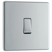 BG Electrical Flatplate Screwless Polished Chrome - Intermediate switch