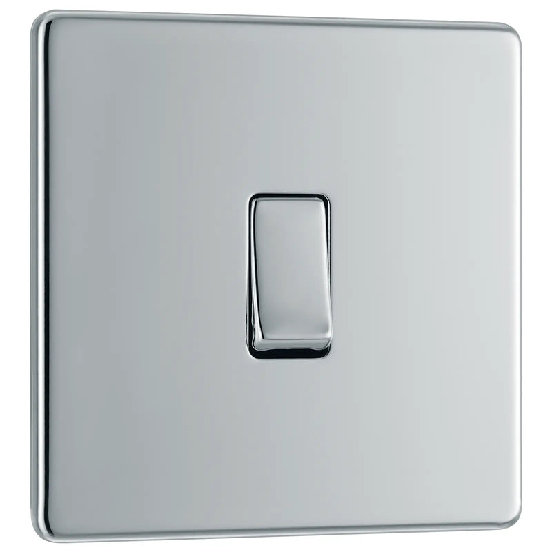 BG Electrical Flatplate Screwless Polished Chrome - Intermediate switch