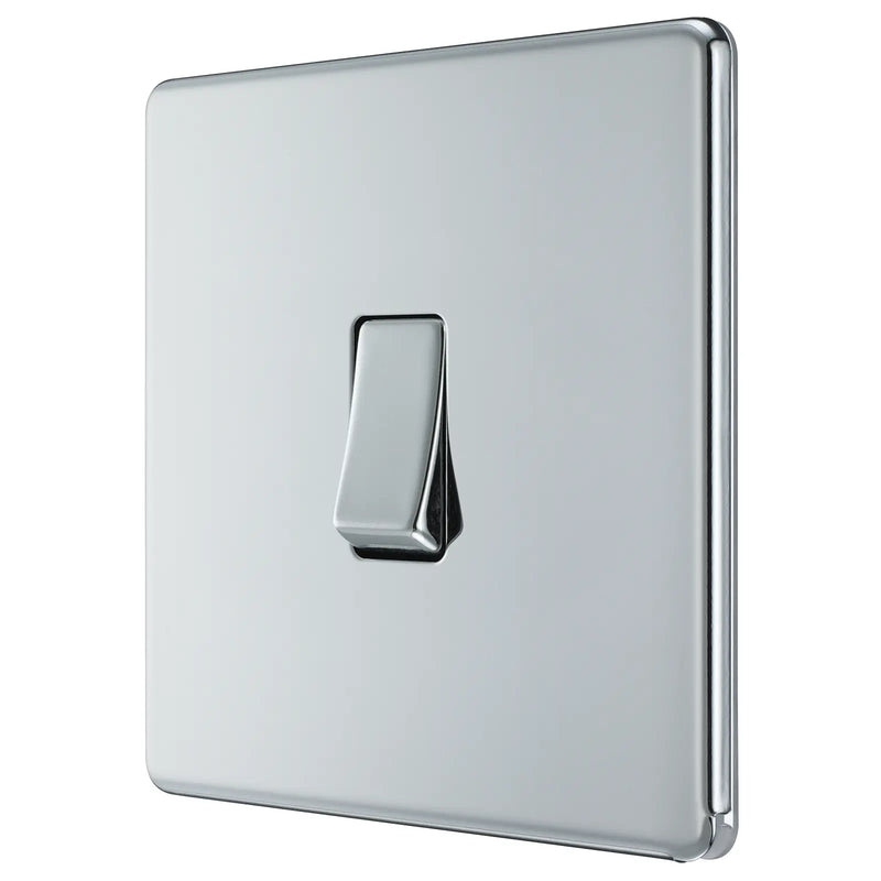 BG Electrical Flatplate Screwless Polished Chrome - Intermediate switch