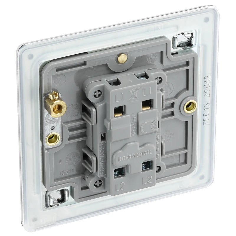 BG Electrical Flatplate Screwless Polished Chrome - Intermediate switch