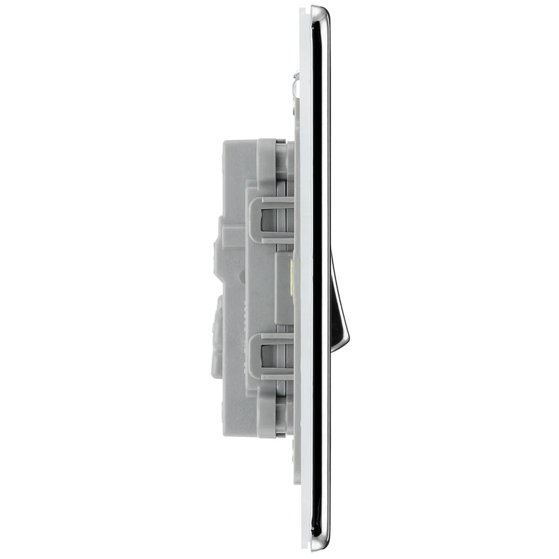 BG Electrical Flatplate Screwless Polished Chrome - Intermediate switch