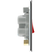 BG Electrical Flatplate Screwless Polished Chrome - 45A, double pole, single plate, with indicator