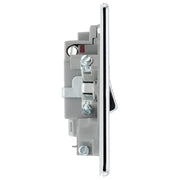 BG Electrical Flatplate Screwless Polished Chrome - Switched and fused with indicator and flex outlet