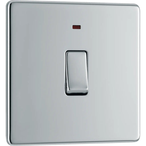 BG Electrical Flatplate Screwless Polished Chrome - 20A, double pole, with indicator
