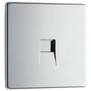 BG Electrical Flatplate Screwless Polished Chrome - Single, telephone socket, secondary