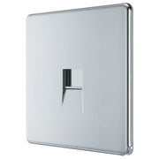BG Electrical Flatplate Screwless Polished Chrome - Single, telephone socket, secondary