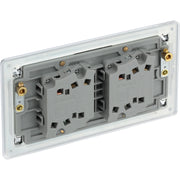 BG Electrical Flatplate Screwless Polished Chrome - Quadruple, 2 way switch