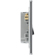 BG Electrical Flatplate Screwless Polished Chrome - Quadruple, 2 way switch