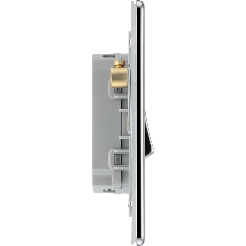 BG Electrical Flatplate Screwless Polished Chrome - Quadruple, 2 way switch