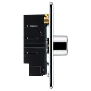 BG Electrical Flatplate Screwless Polished Chrome - Triple, 2 way push 200W