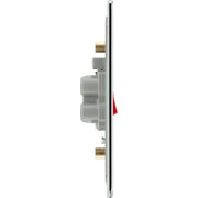 BG Electrical Flatplate Screwless Polished Chrome - 45A, double pole, large plate, with indicator
