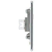 BG Electrical Flatplate Screwless Polished Chrome - Single, RJ45 data socket