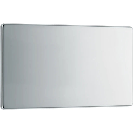 BG Electrical Flatplate Screwless Polished Chrome - Double, blank plate