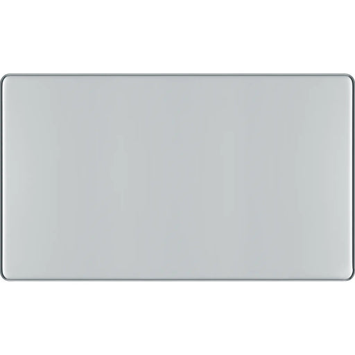 BG Electrical Flatplate Screwless Polished Chrome - Double, blank plate