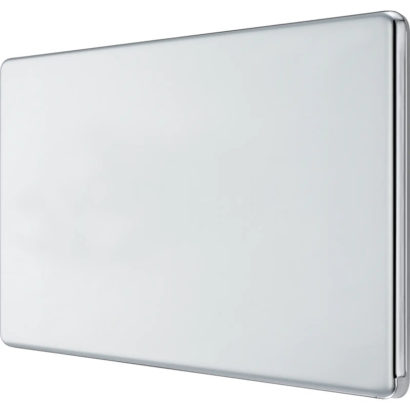 BG Electrical Flatplate Screwless Polished Chrome - Double, blank plate